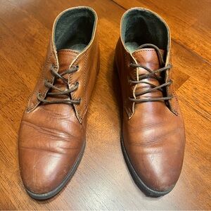 Vintage Brown Leather Desert Chukka Ankle Boots Women EU 38 US 7.5 Made in Italy